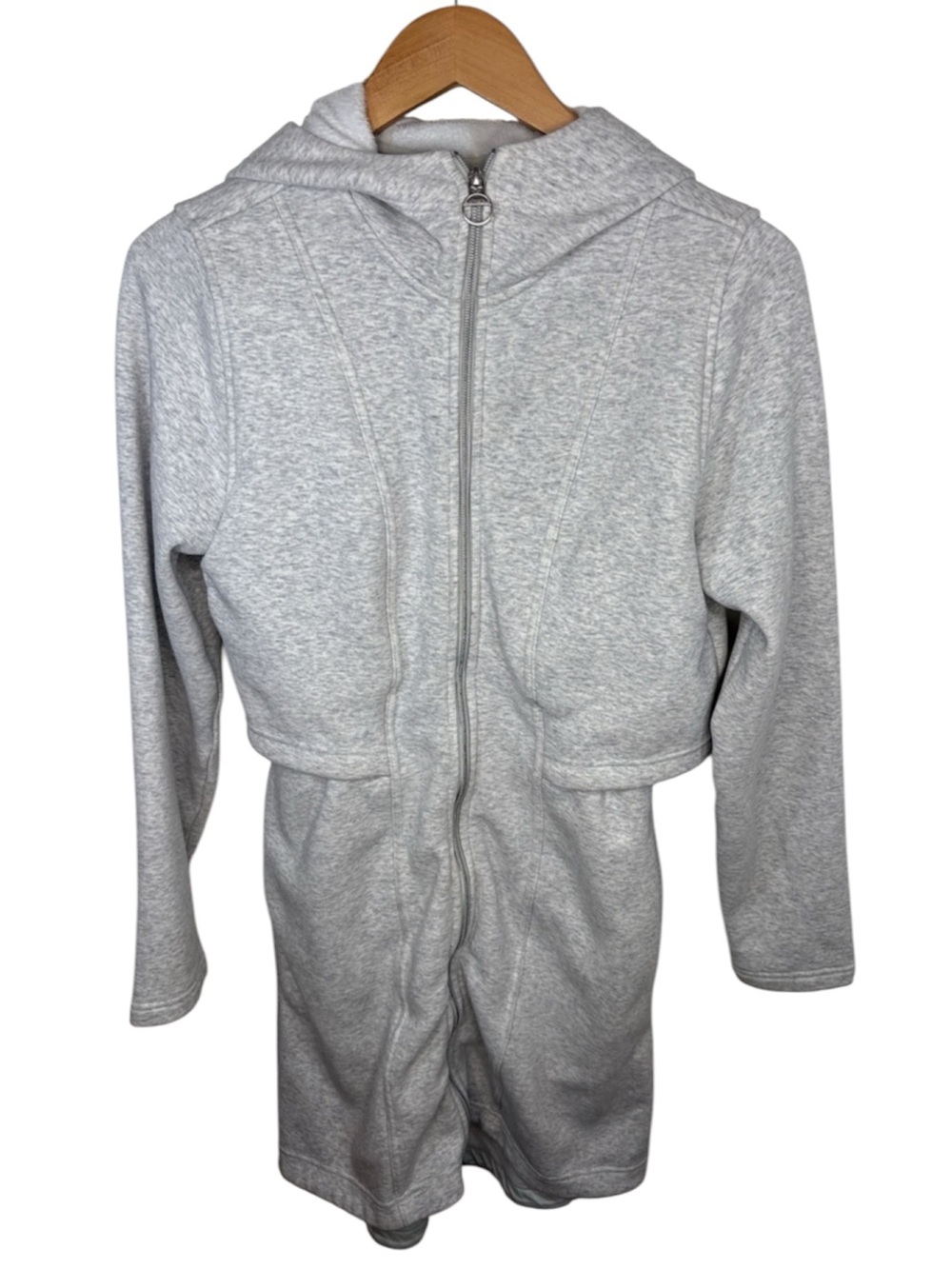 Athleta Cozy Karma Full Zip Grey Long Hoodie Sweatshirt Women Size XS